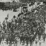 Image: protesters on King William Street