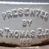 Presented by Sir Thomas Elder 1881 embossed on base of column, Elder Park rotunda