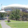 Elder Park rotunda and Adelaide Oval, December 2013