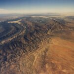 Image: aerial view of hilly ranges