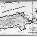 Image: printed map with text in French