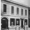 Image: Black and white photograph of a building