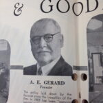 Image: grainy black and white shot of an older man with balding hair and black glasses