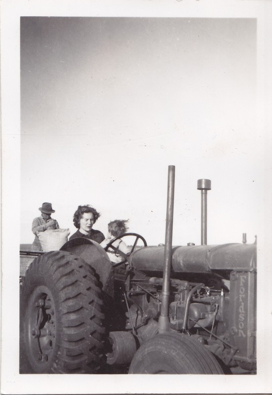 Isla Shilton driving the tractor