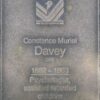 Jubilee 150 walkway plaque of Constance Muriel Davey