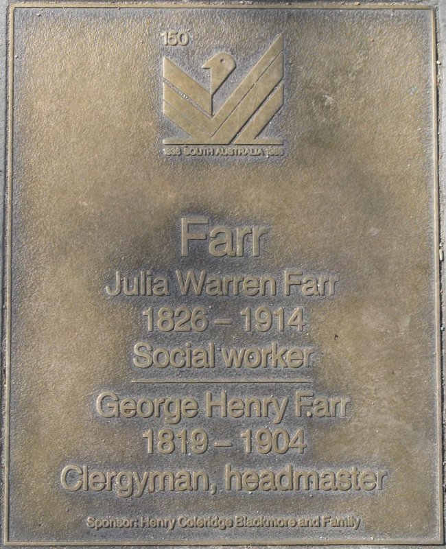 J150 Plaque, Julia and George Farr