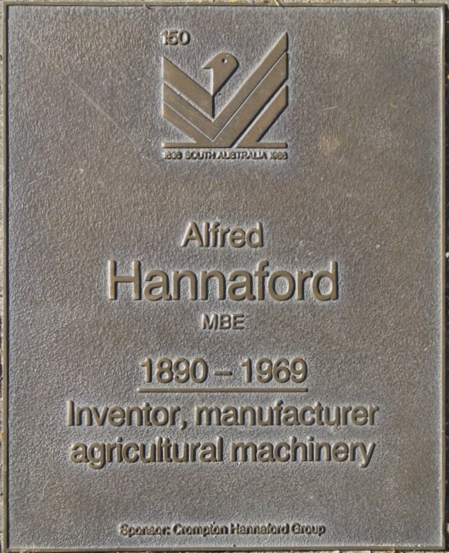 J150 Plaque, Alfred Hannaford