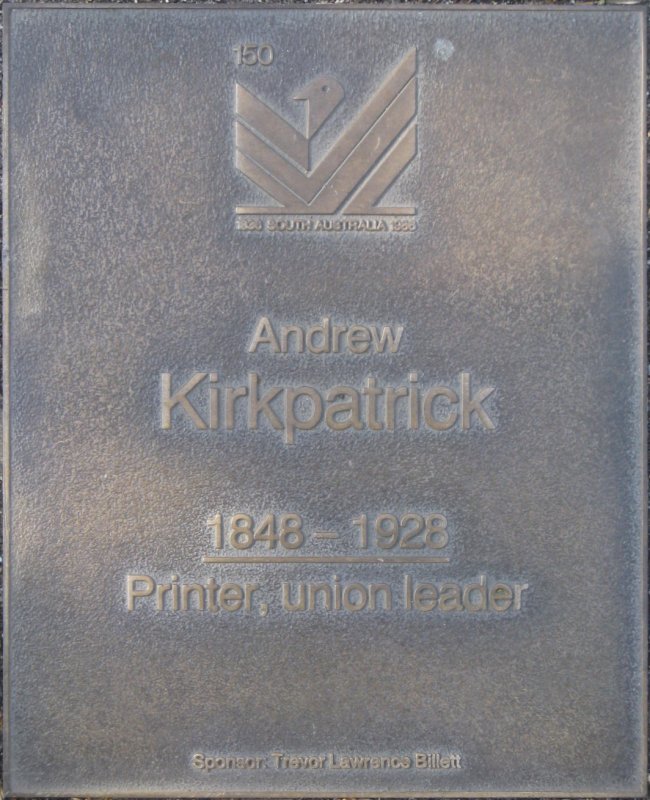 J150 Plaque, Andrew Alexander Kirkpatrick