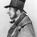 Image: drawing of a man in profile wearing a top hat