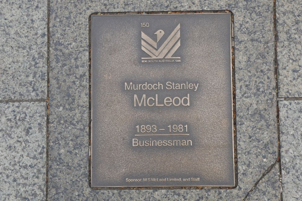 J150 Plaque, Murdoch Stanley McLeod