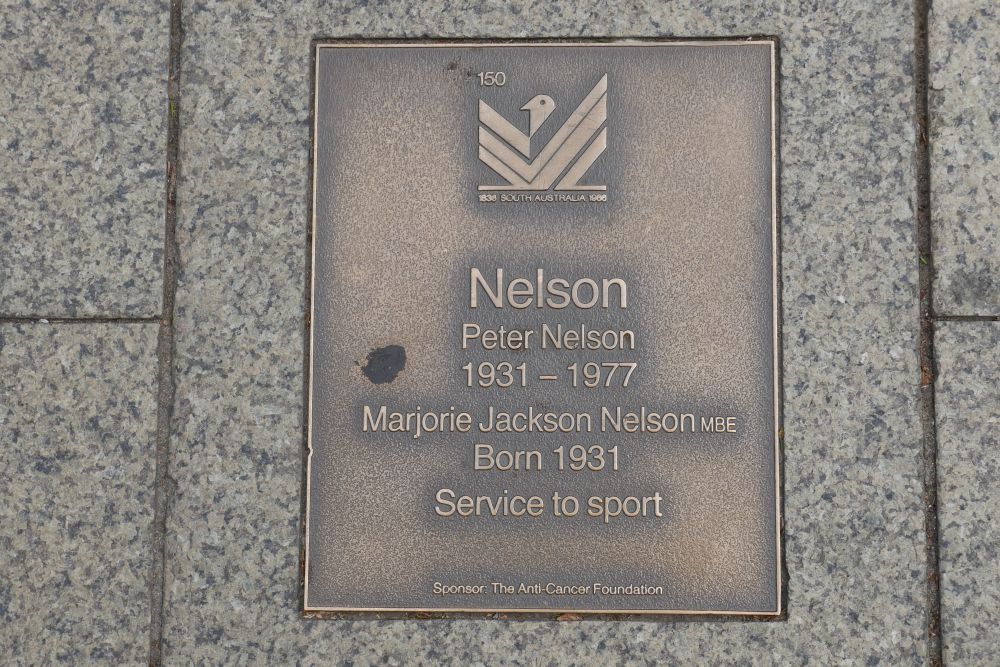 J150 Plaque, Peter Nelson and Marjorie Jackson Nelson