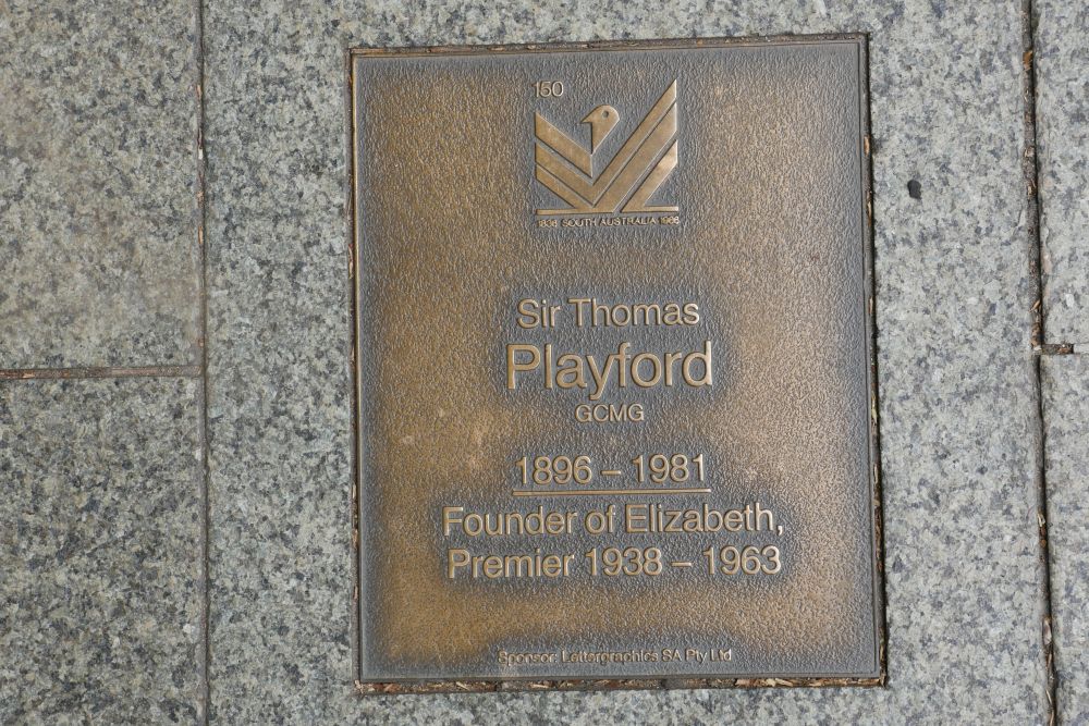 J150 Plaque, Sir Thomas Playford