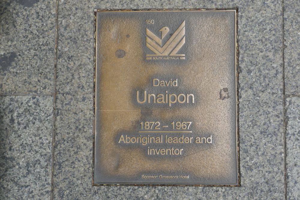 J150 Plaque, David Unaipon