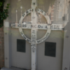 Image: enshrined memorial cross of the 50th Battalion along with informational plaques