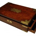 Image: wooden box with two open drawers