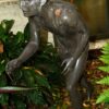 Image: bronze statue of young naked boy in running pose