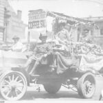 Image: Soldiers riding on a decorated truck