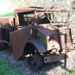 Image: rusted remains of truck